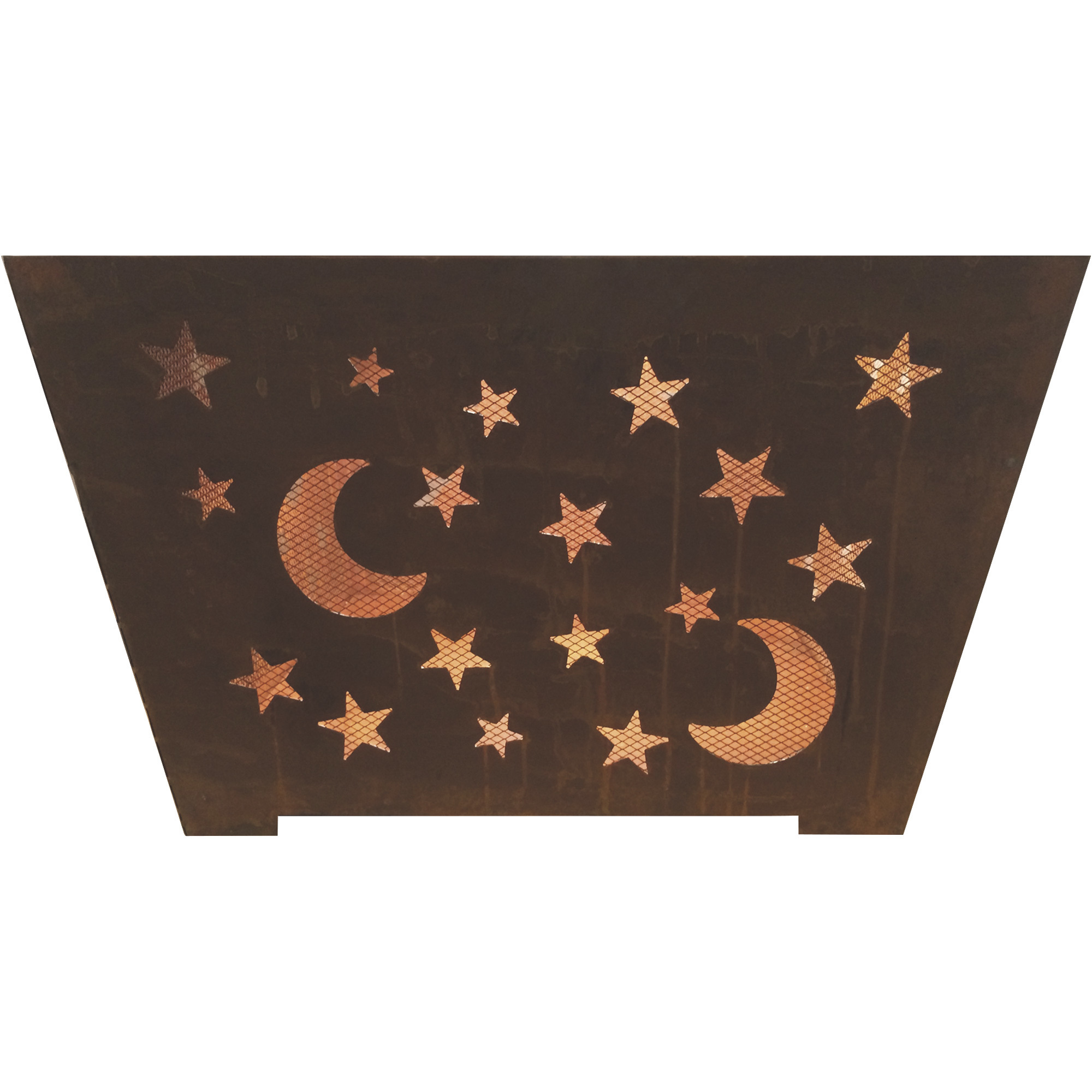 Esschert Star & Moon Laser Cut Fire Basket with Spark Screen, Model# FF1004